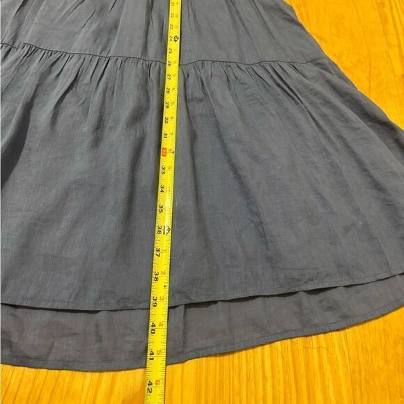 NWT Sea New York Eleanor Tiered Smocked Dress Slate Ruffle SM Boho Spring Linen - Picture 9 of 14